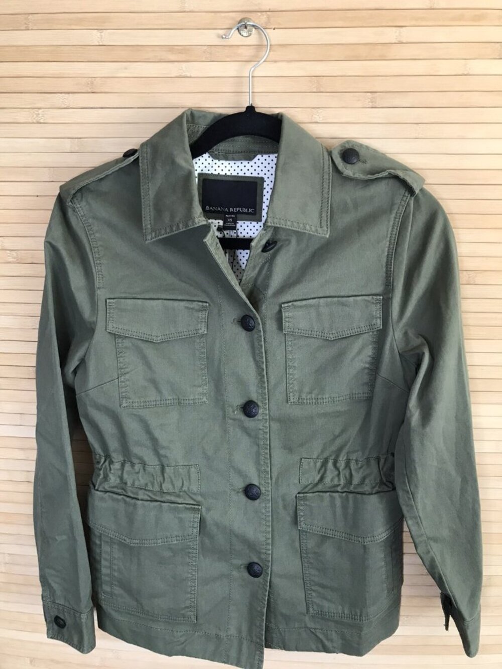 NWT Banana Republic Modern Fit Classic Twill Utility Jacket sz XS Petite Green - Picture 3 of 7